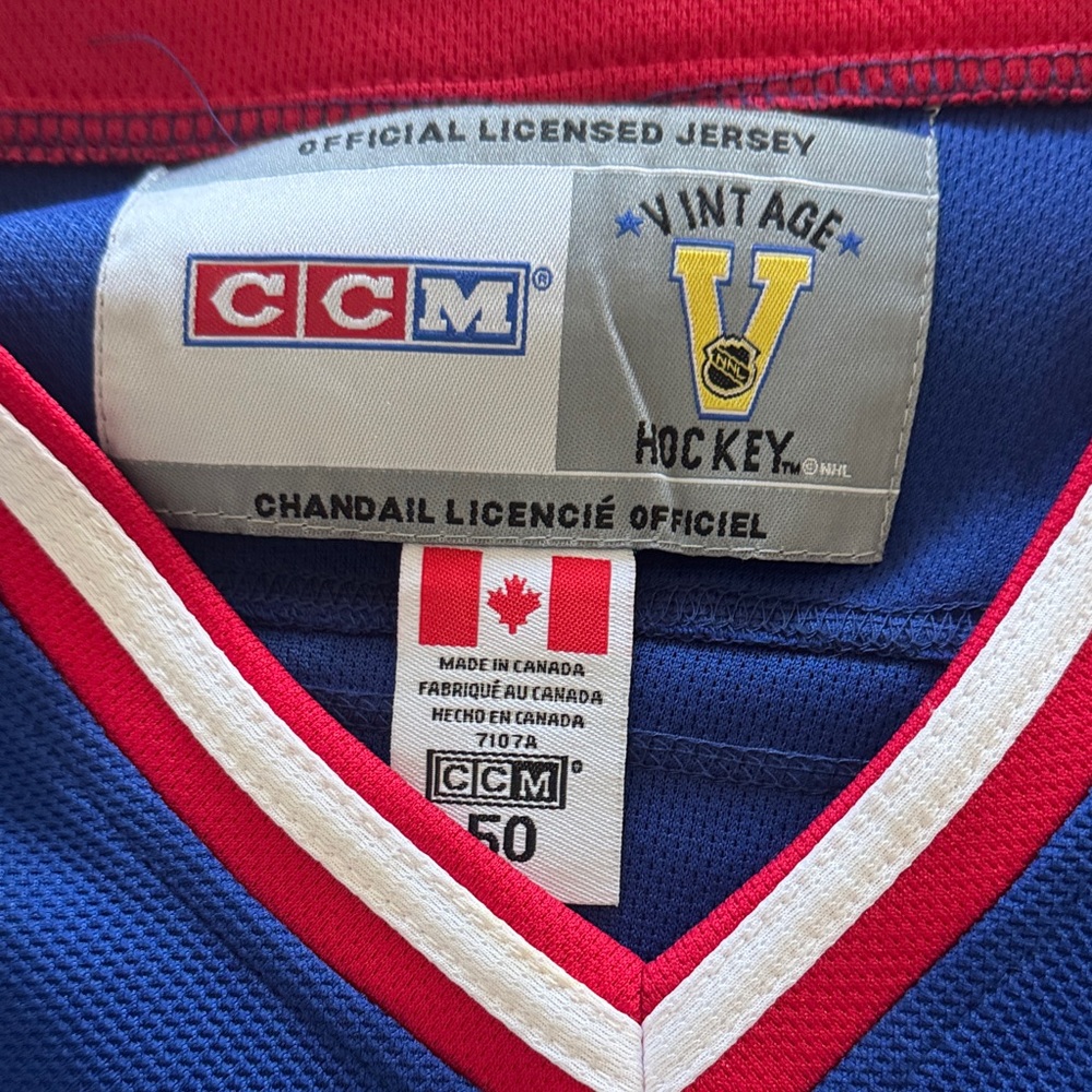 CCM Blue Rangers Hockey Jersey with Red & White Accents - Picture 2 of 3